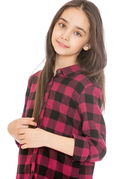 Charming girl of school age — Stockfoto