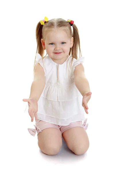 Girl on her knees Stock Photo