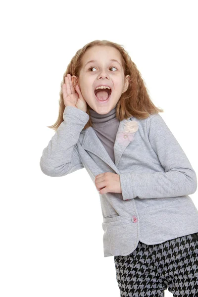 Elegante ragazza gesticolando — Foto Stock