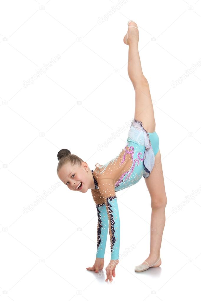Girl gymnast doing the splits