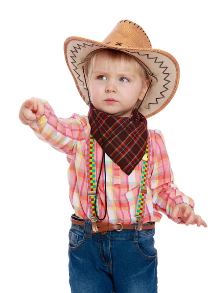 Petite fille dans une tenue de cow-boy — Photo