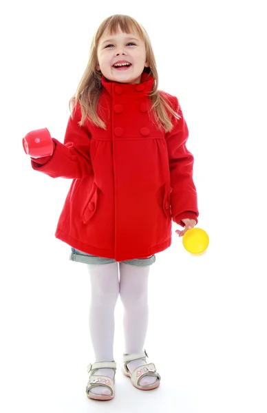 Girl with a Cup in hand — Stock Photo, Image