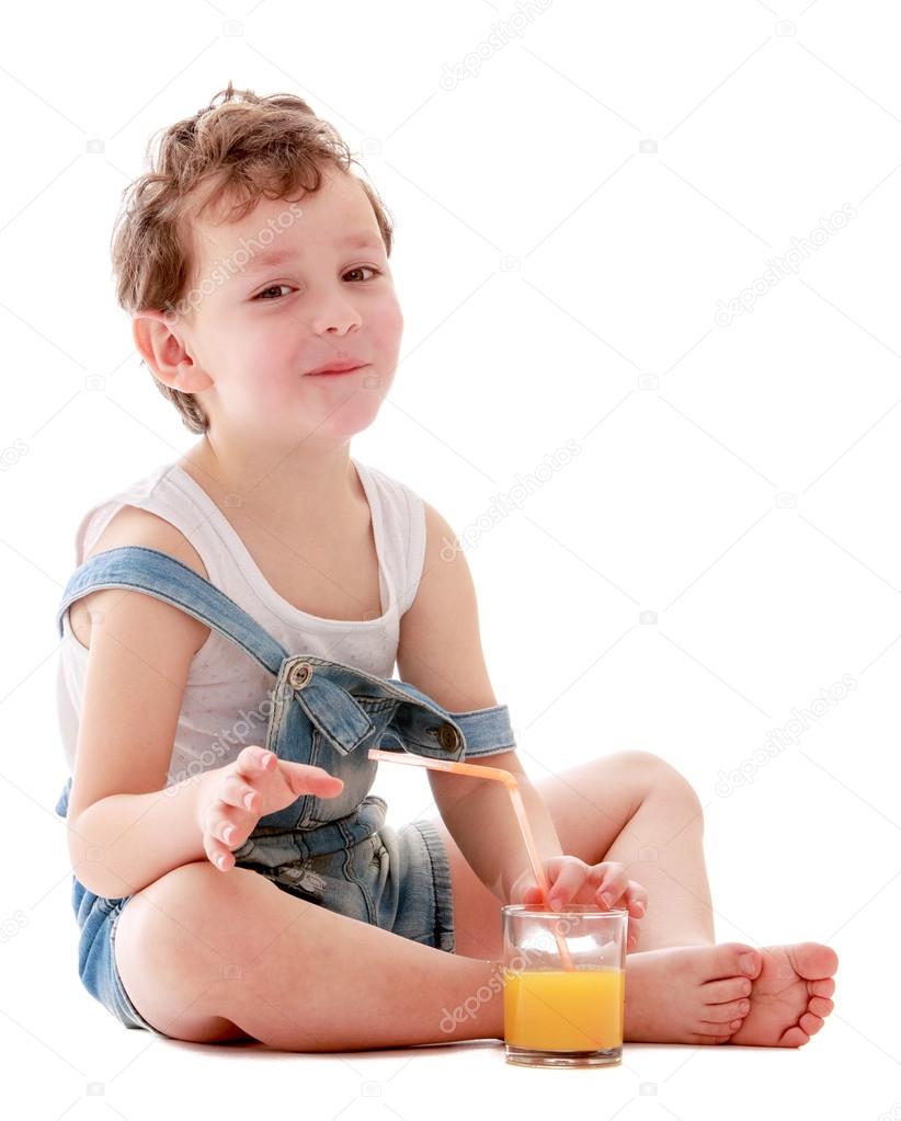 Boy drinking juice