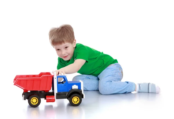 The boy with the machine — Stock Photo, Image