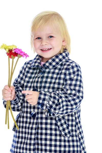 Fille avec un bouquet — Photo