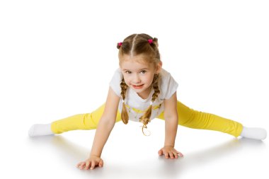 Kız bir sicim üzerinde oturur