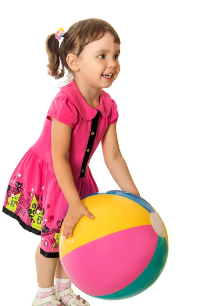 Dívka s míčem — Stock fotografie