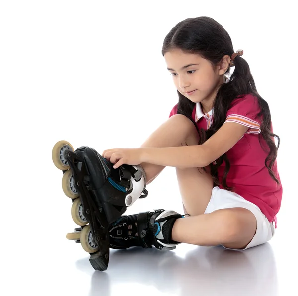 Meisje op rolschaatsen — Stockfoto