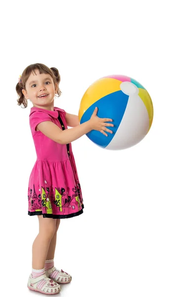 Dívka s míčem — Stock fotografie