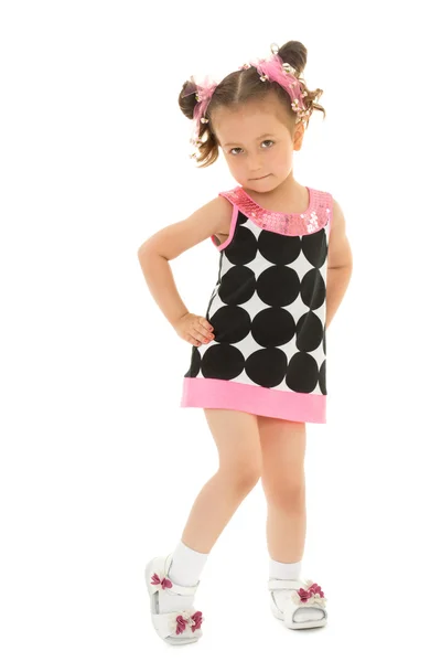 Dívka v krátké šaty — Stock fotografie