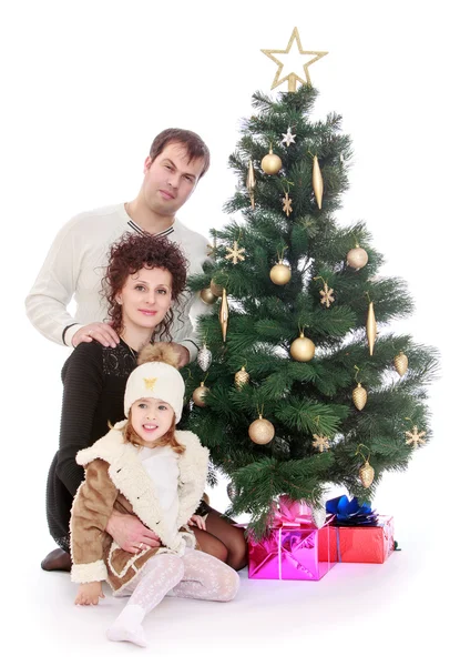 Familie kerstboom — Stockfoto