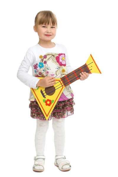 Menina com instrumento musical — Fotografia de Stock