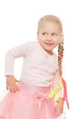 little girl with a long braid