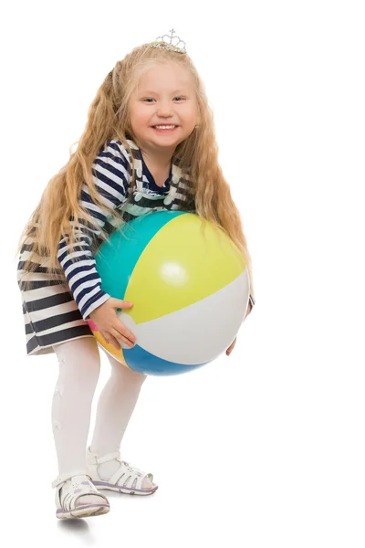 Menina com uma bola — Fotografia de Stock