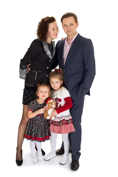 Eltern mit zwei Töchtern — Stockfoto