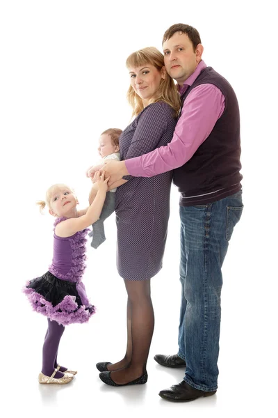 Happy family of four — Stock Photo, Image