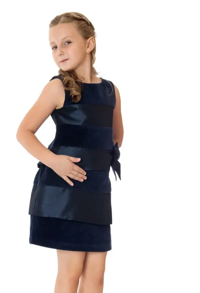 Mode meisje in mooie jurk — Stockfoto