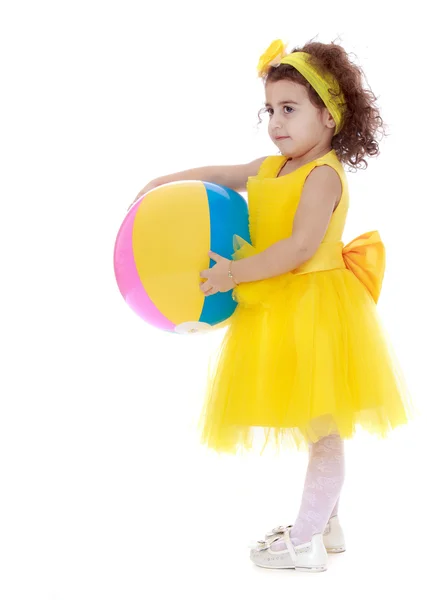 Girl with ball — Stock Photo, Image