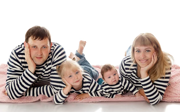 Family striped sweaters — Stock Photo, Image