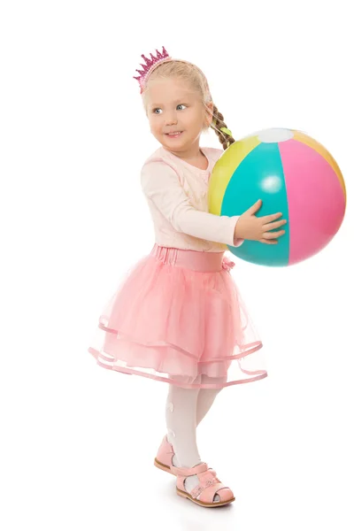 Girl playing with ball — Stock Photo, Image