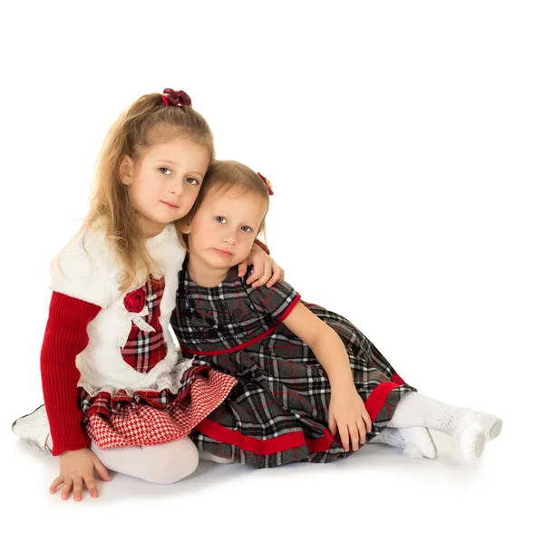 Girls sisters hugging — Stock Photo, Image