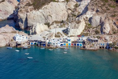 Görünümünü Fyropotamos, Milos island, Cyclades, Yunanistan