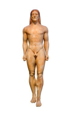 Karun'dan Anavyssos Attica bulundu Kouros (M.Ö. 530), Mermer heykel.