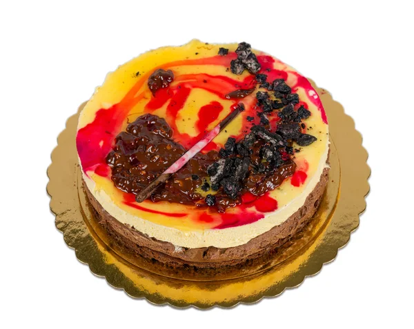 Ciasto czekoladowe ciasteczka na białym tle — Zdjęcie stockowe