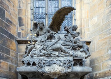 St John Nepomuk kenotaph St. Vitus Katedrali dış, Prague, Çek Cumhuriyeti