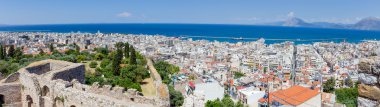 Panoramik manzaralı kale, Yunanistan Patras