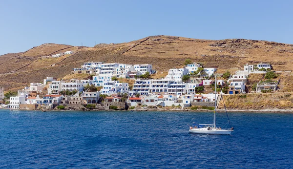 Weergave van Merichas, Kithnos eiland, Cycladen, Griekenland — Stockfoto