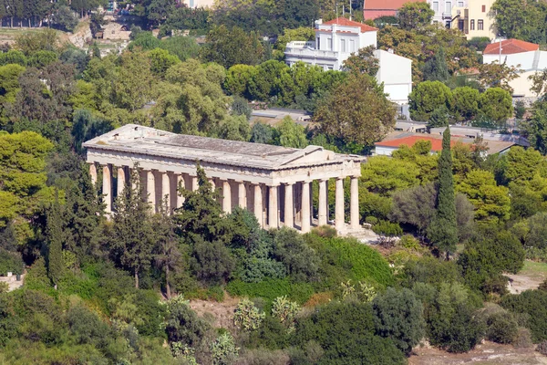 Vue du temple d'Héphaïstos depuis l'Acropole, Athènes, Grèce — Photo