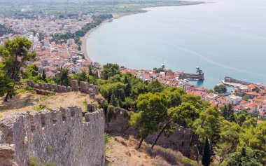 View of Nafpaktos town from the castle, Greece clipart