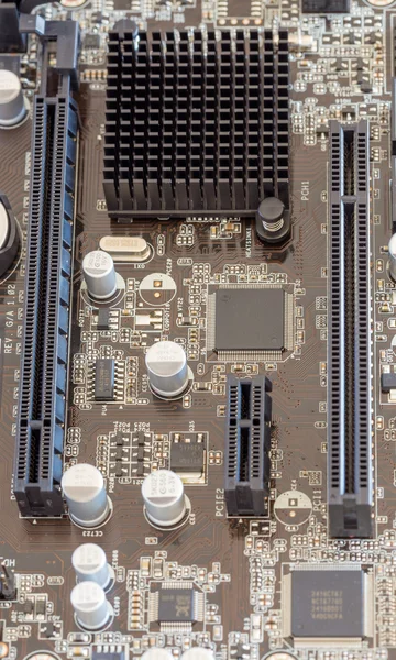 PCI slots on a modern computer mainboard — Stock Photo, Image