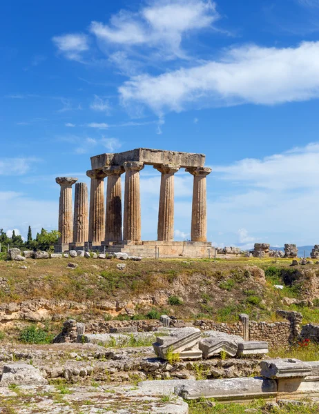 Templo de Apolo, Corinto Antigo, Grécia — Fotografia de Stock