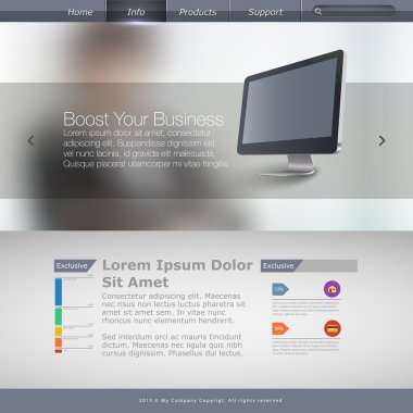 Web Şablonu düzenlenebilir vektör formatında 