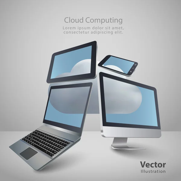 Concepto de computación en nube — Vector de stock