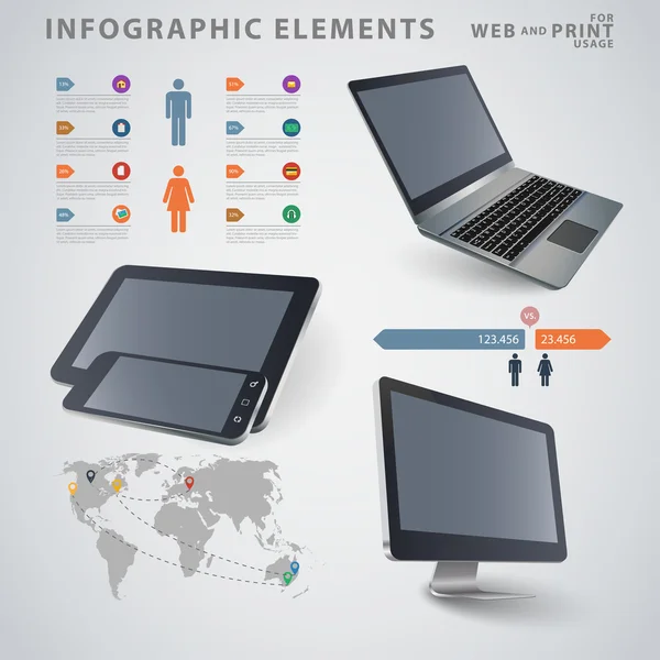 Elementos infográficos de negócios de alta qualidade — Vetor de Stock