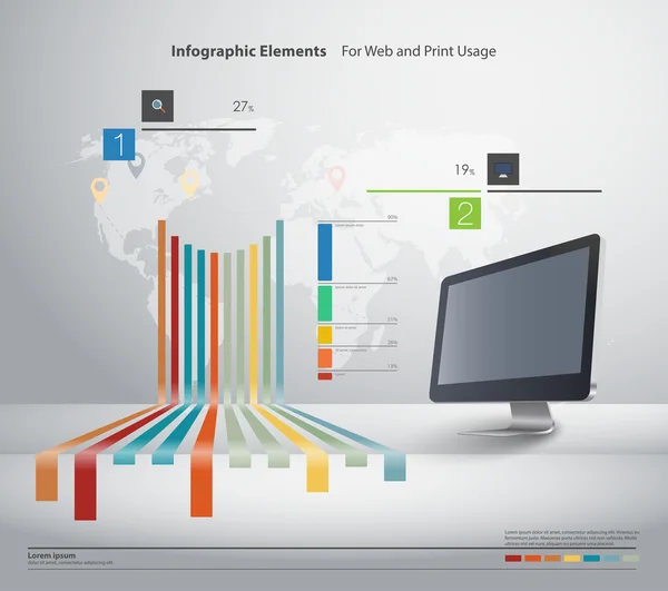 Elementos de infografía empresarial de alta calidad — Archivo Imágenes Vectoriales