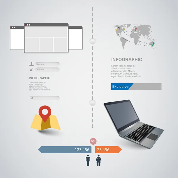 Elementos infográficos de negócios de alta qualidade — Vetor de Stock