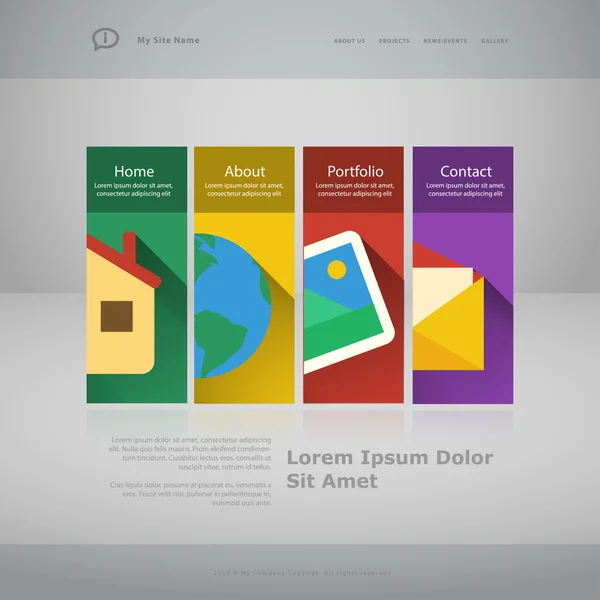 Website sjabloon in bewerkbare vector-formaat — Stockvector