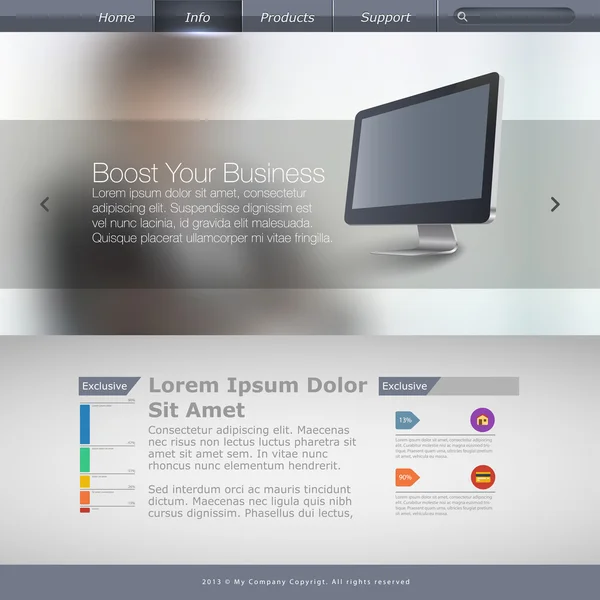 Plantilla web en formato vectorial editable — Archivo Imágenes Vectoriales