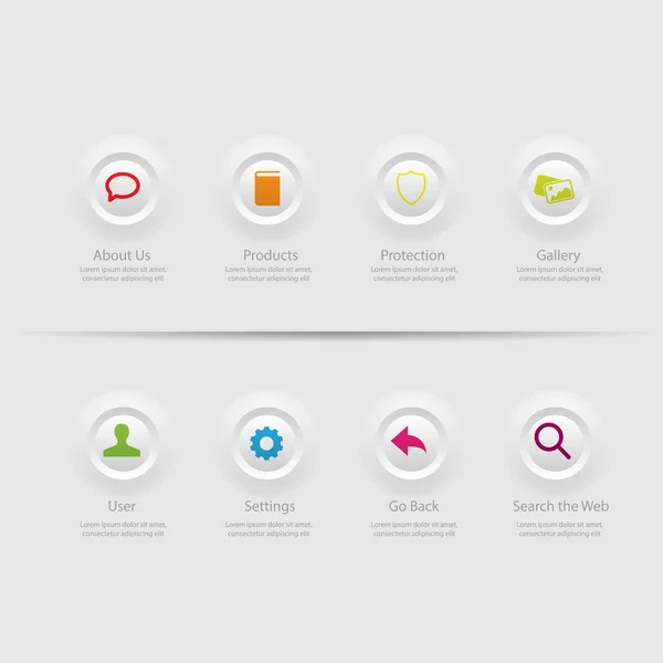 Web design Modelo de menu — Vetor de Stock