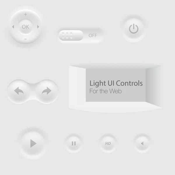 Controle de UI de luz Elementos Web — Vetor de Stock