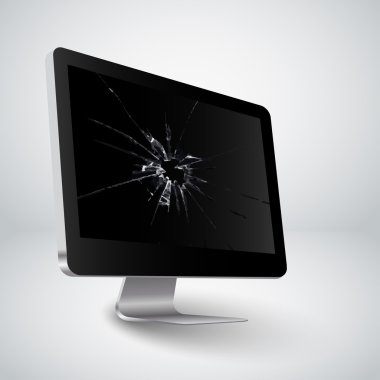 Bir bilgisayarın kırık ekran