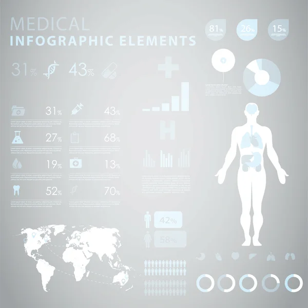 Elementos infográficos médicos — Vector de stock