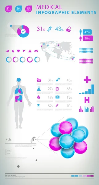 Elementos infográficos médicos — Vetor de Stock