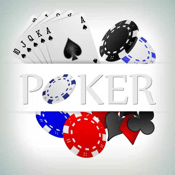 Poker gioco d'azzardo chip poster  . — Vettoriale Stock