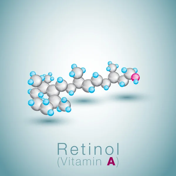 Modello a sfera di retinolo (vitamina A ) — Vettoriale Stock