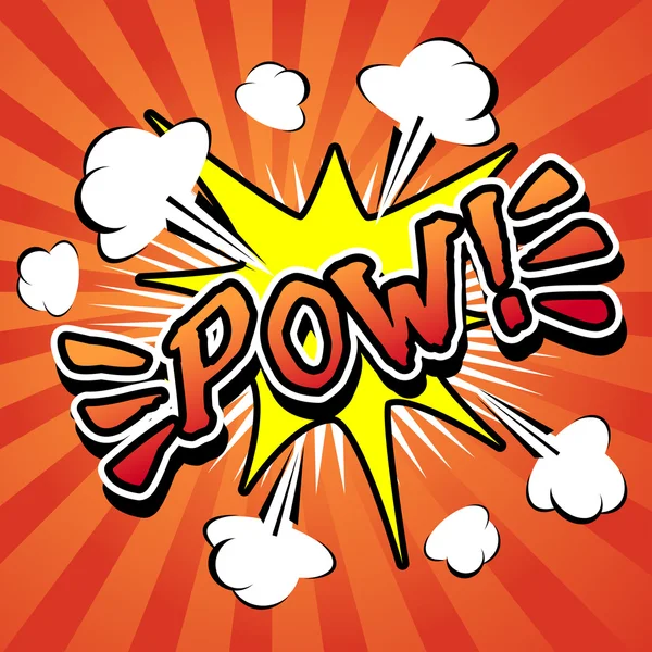 ¡Pow! - Burbuja de discurso cómico, Dibujos animados — Vector de stock